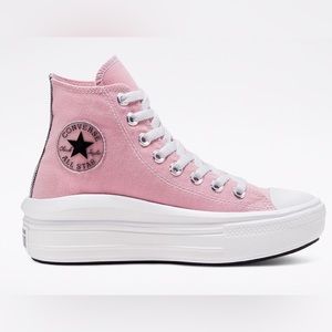 NEVER WORN! Pink Converse, Move Hi. No longer sold in stores/online.